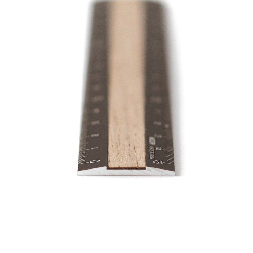 Midori Ruler 15cm Brown - Light Brown Wood