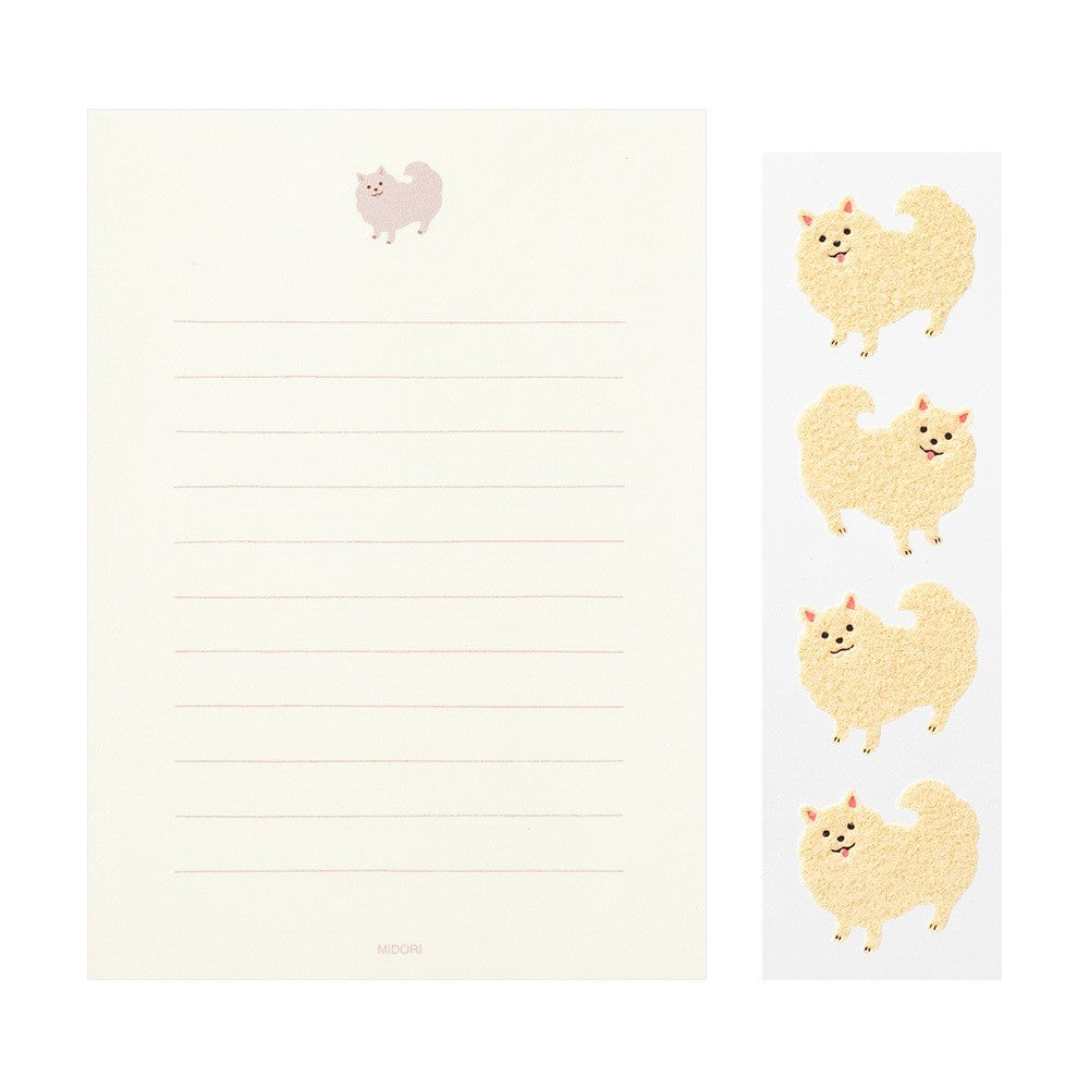 Midori 760 stationery with Pomeranian stickers