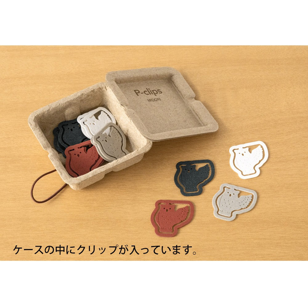 Spinacze do papieru Midori P-Clips Sowa