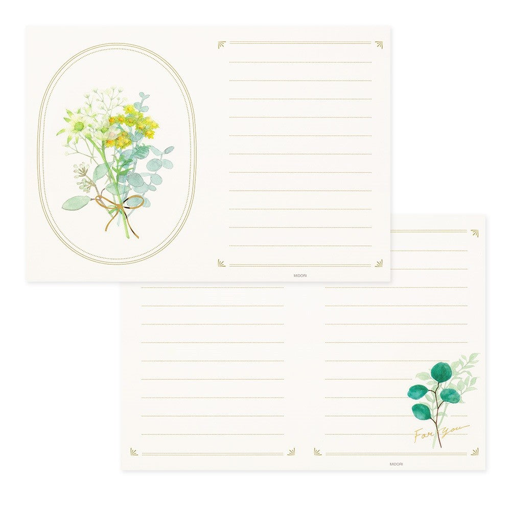 Midori Stationery 497 Bouquet Green