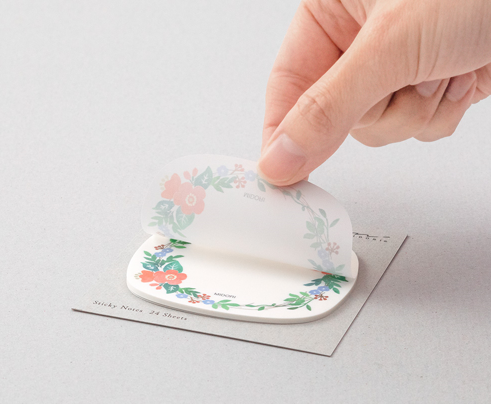 Midori Sakura Fusen Transparent Sticky Notes Wreath
