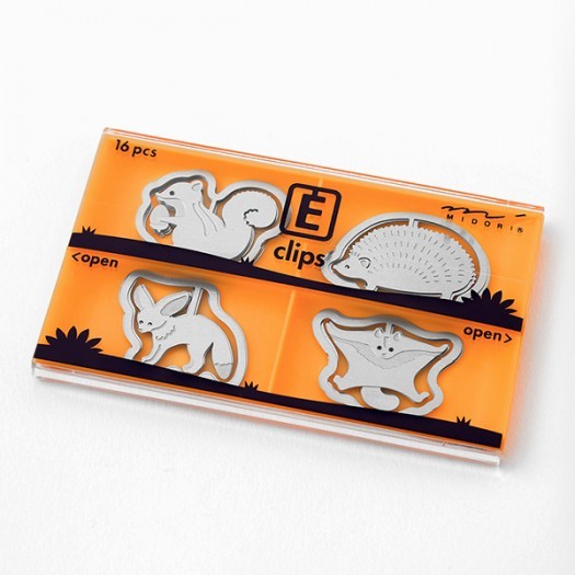 Midori E-Clips Woodland Animals Paper Clips