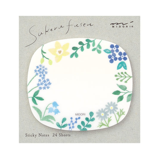 Midori Sakura Fusen Transparent Sticky Notes Wildflowers