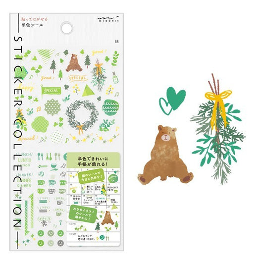 Midori Sticker Collection Green Color