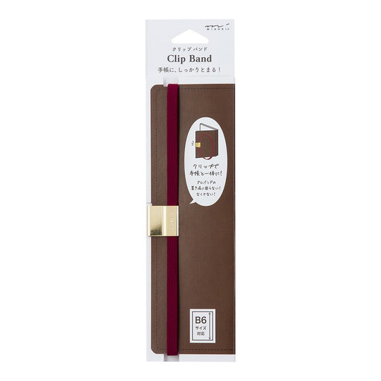 Midori Notebook Fastener Clip Band B6 Bordeaux