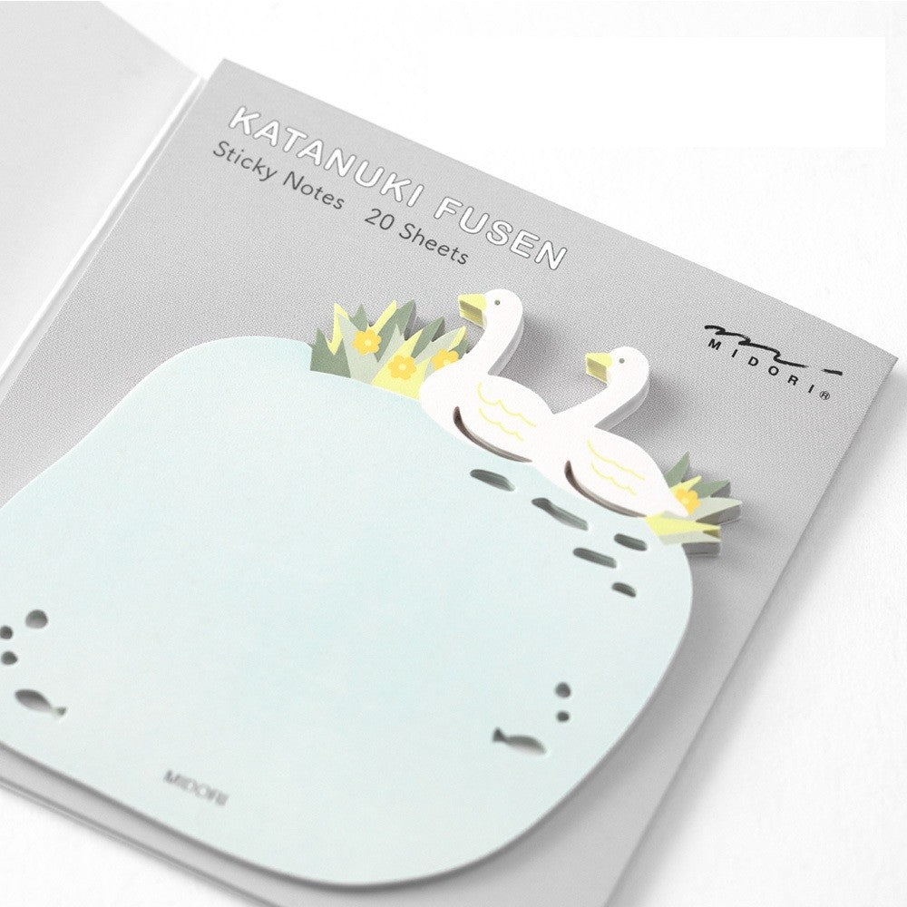Midori Katanuki Fusen Sticky Notes Swan