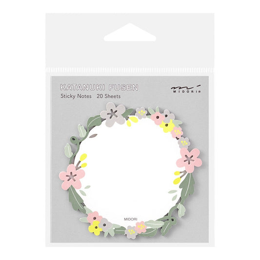 Midori Katanuki Fusen Wreath Sticky Notes