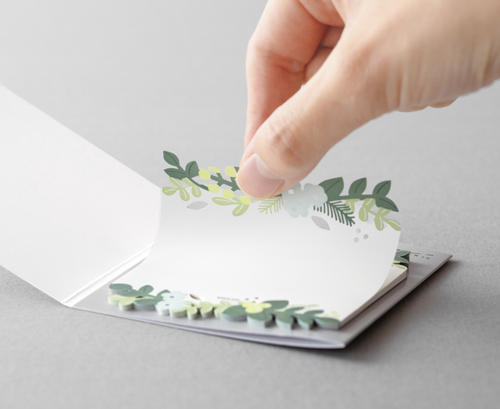 Midori Katanuki Fusen Sticky Notes Leaves