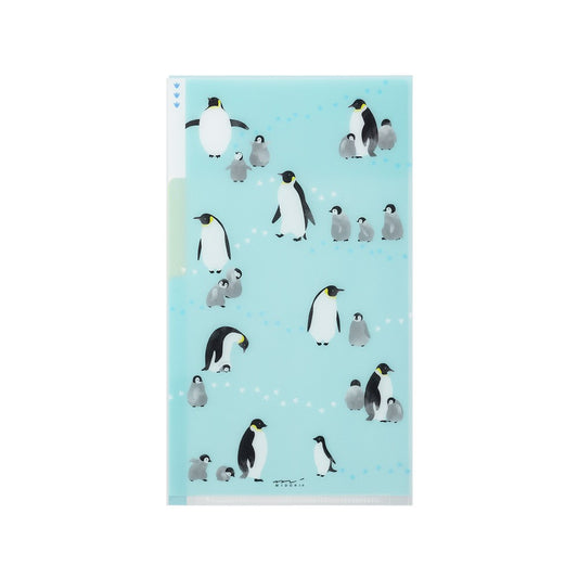 Midori A5 Slim folder with flap | Penguins