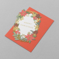 Midori Card Laser Christmas Wreath
