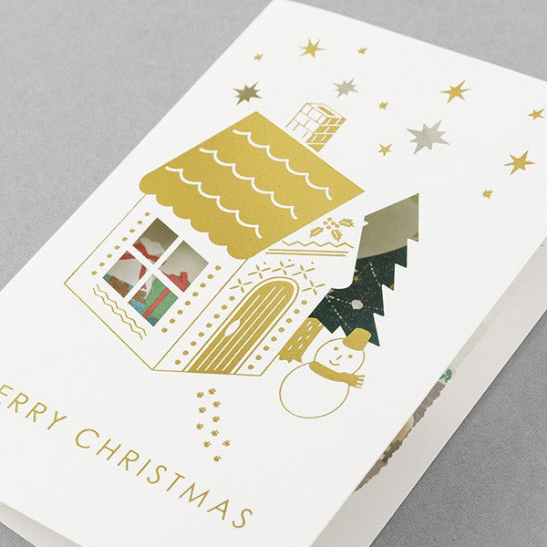Midori Card Christmas card with a window House