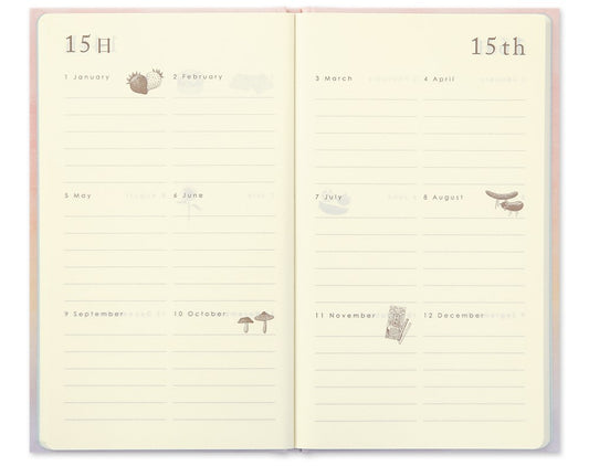 Midori Diary Gate 12-Month Planner | Pink