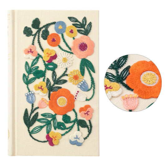 Midori 5 Years Diary | Embroidery Flower Beige