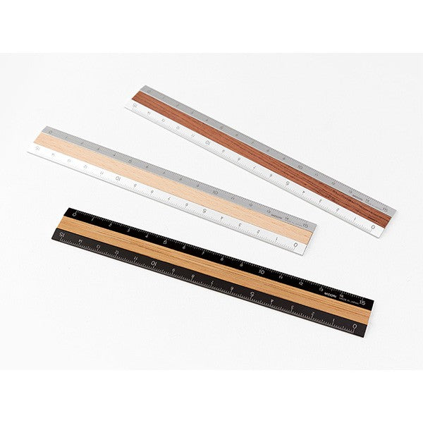 Midori Ruler 15cm Black - Light Wood