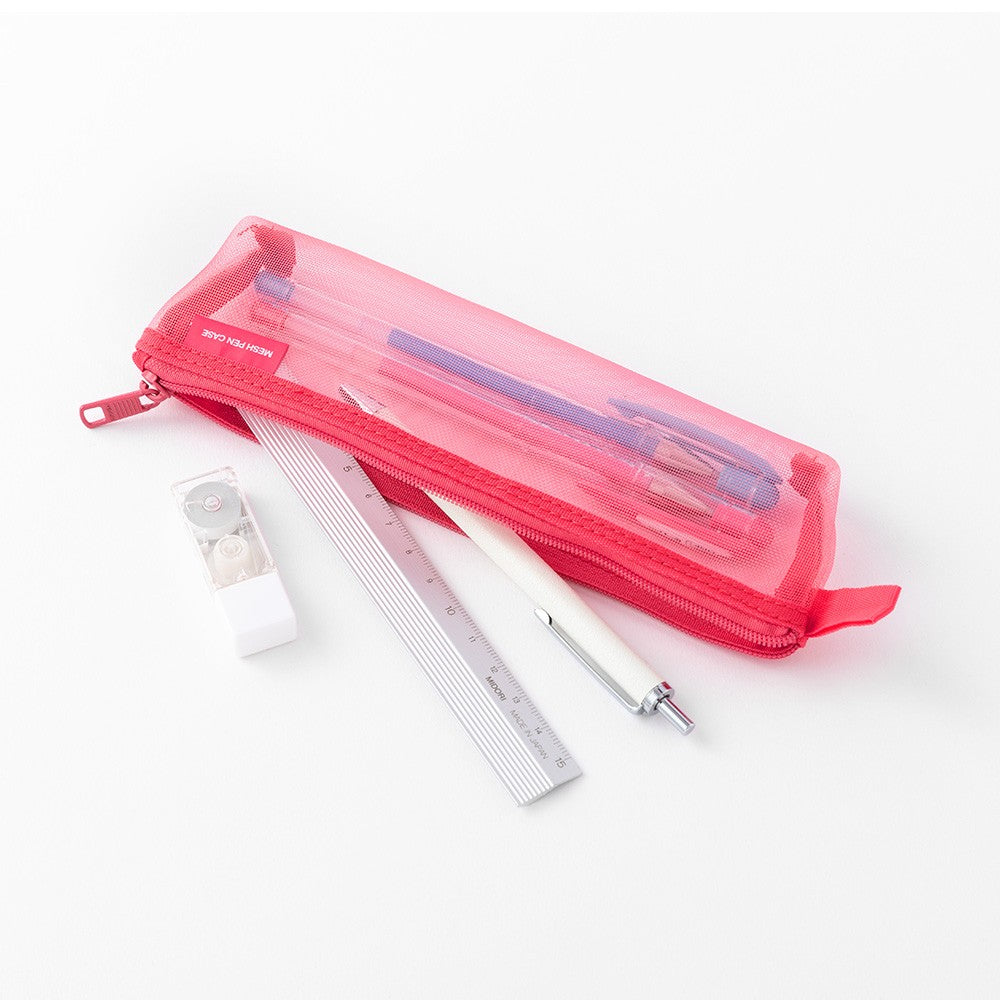Piórnik Midori Mesh Pen Case Różowy
