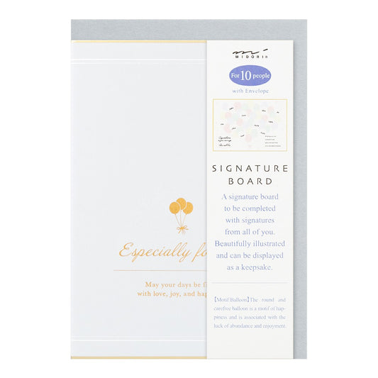 Midori Signature Board Greeting Card | Balloons