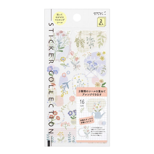 Midori Two Sheets Stickers | Flower