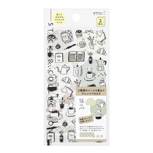 Midori Two Sheets Stickers | Monotone Café
