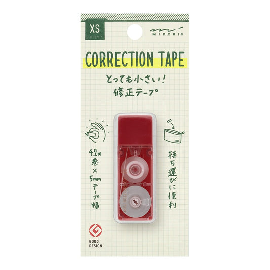 Midori XS Correction Tape Red