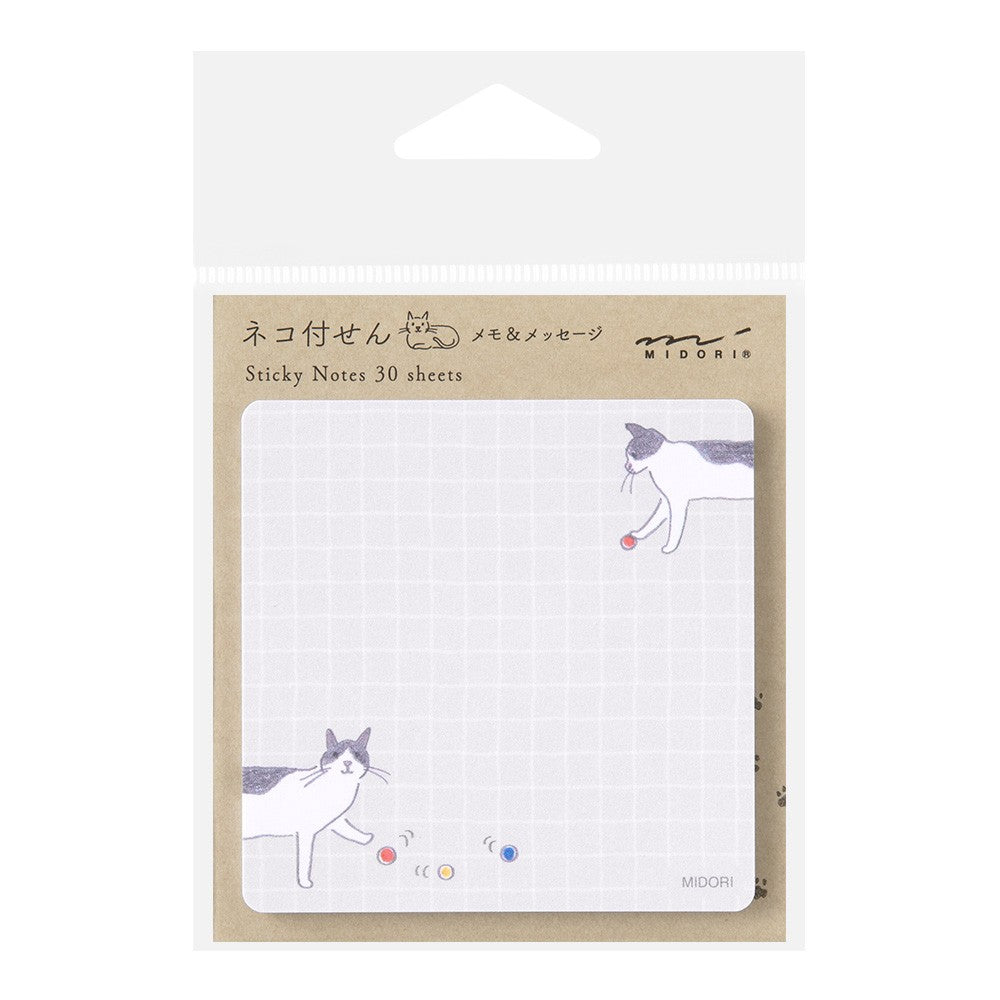Midori Sticky Notes | Cat and Balls