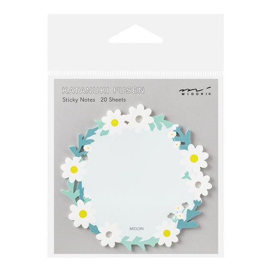 Karteczki samoprzylepne Midori Katanuki Fusen Sticky Notes Wianek Biały