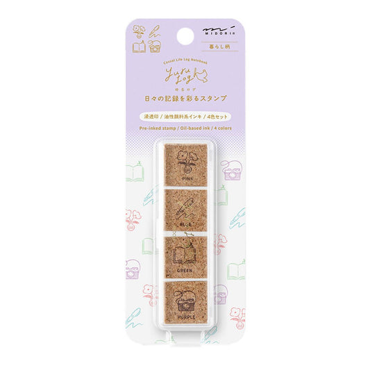Midori Yuru Log Pre-inked Stamp Daily Life