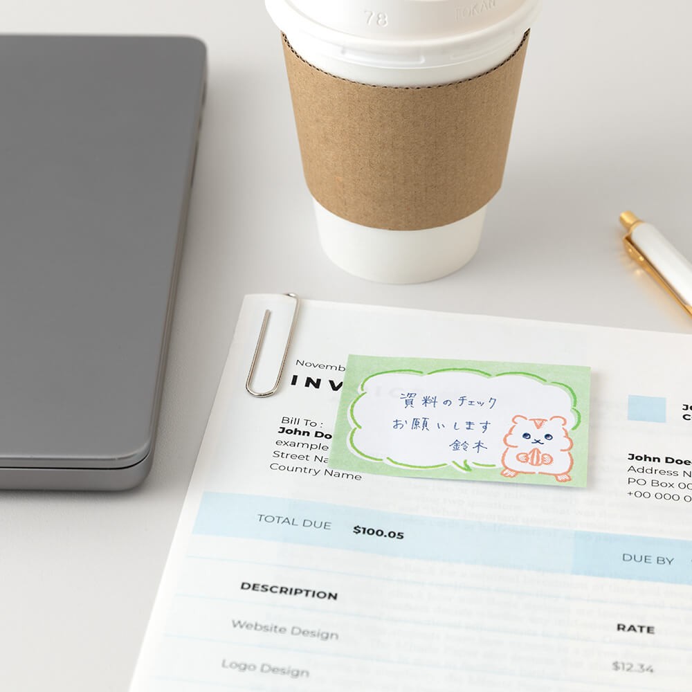 Midori Sticky Notes Drawing Hamster