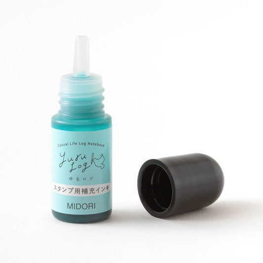 Midori Blue Yuru Log Stamp Pre-inked Refill Ink - Blue