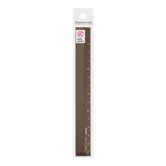 Midori aluminum ruler brown