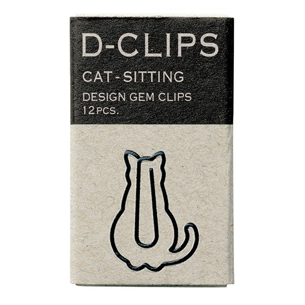 Midori D-Clips Mini Cat Sitting Paper Clips