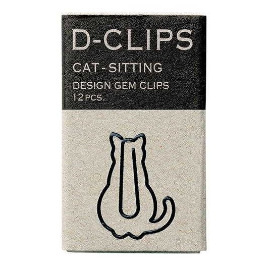 Midori D-Clips Mini Cat Sitting Paper Clips