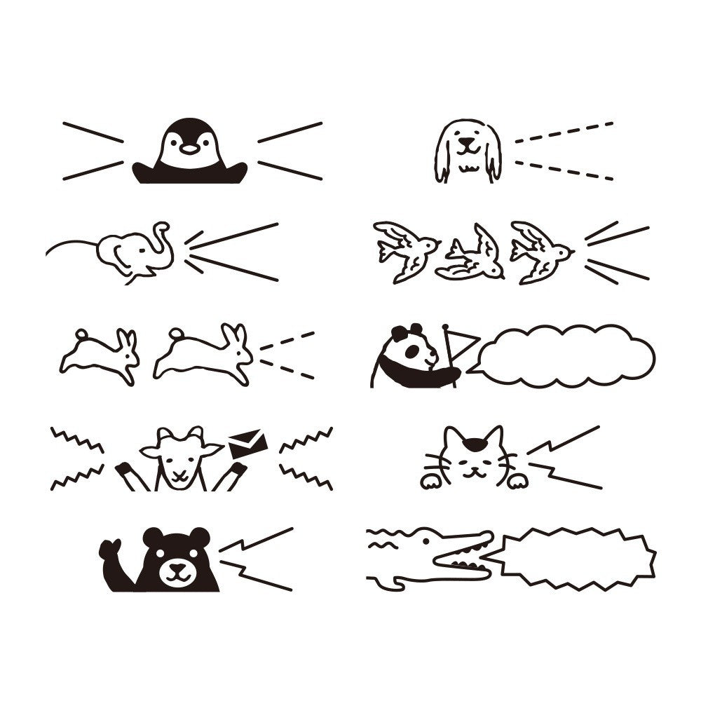 Pięczątka Midori Paintable Stamp Animal Speech Bubble