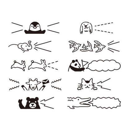 Pięczątka Midori Paintable Stamp Animal Speech Bubble