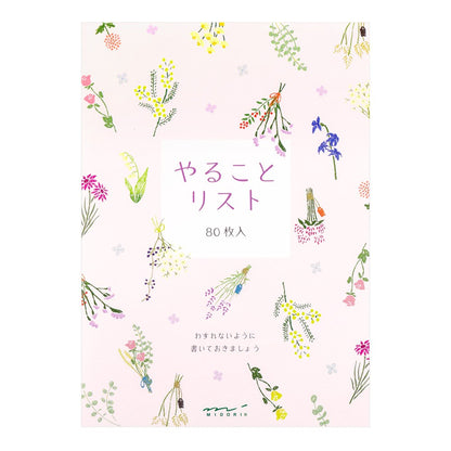 Notes Midori To Do Memo Pad Kwiaty