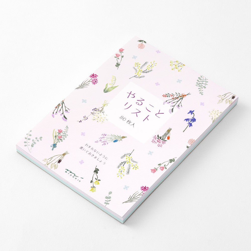 Notes Midori To Do Memo Pad Kwiaty