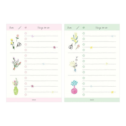 Notes Midori To Do Memo Pad Kwiaty