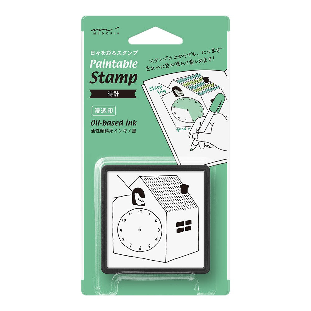 Pięczątka Midori Paintable Stamp Pre-inked Zegar