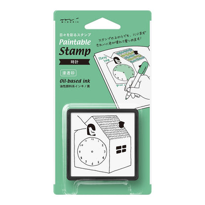 Pięczątka Midori Paintable Stamp Pre-inked Zegar