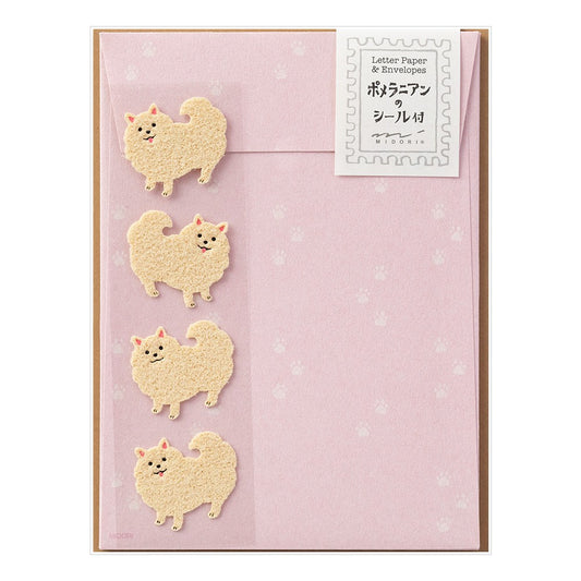 Midori 760 stationery with Pomeranian stickers