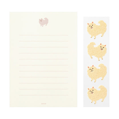 Midori 760 stationery with Pomeranian stickers
