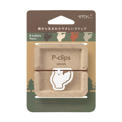 Spinacze do papieru Midori P-Clips Sowa