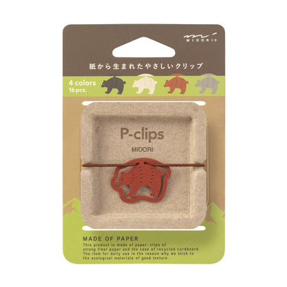 Midori P-Clips Bear Paper Clips