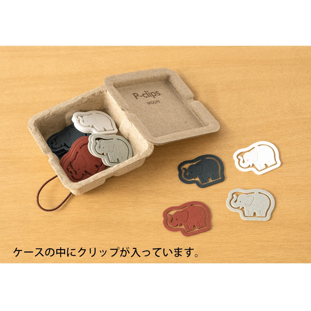 Midori P-Clips Elephant Paperclips