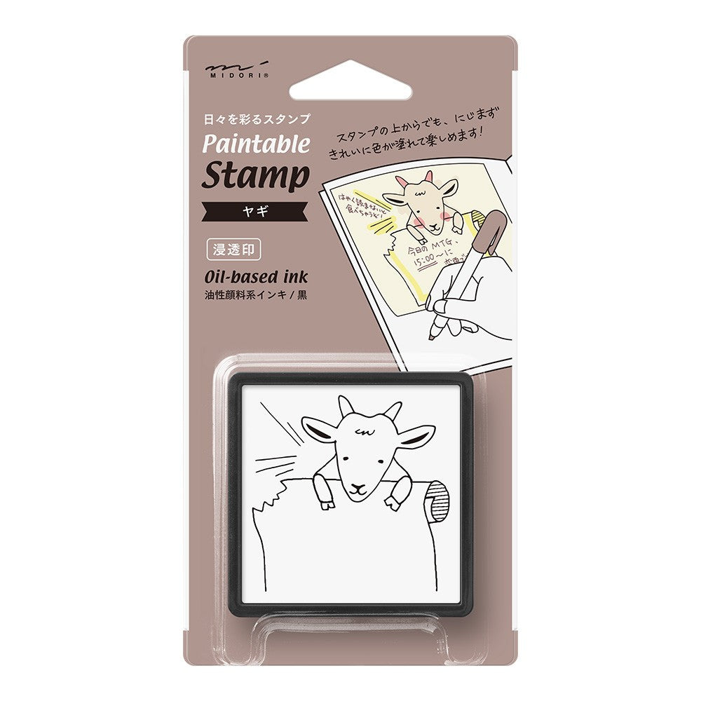 Midori Paintable Stamp Goat with Ink Pad