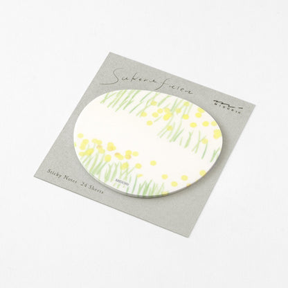 Midori Sakura Fusen Sticky Notes Yellow Flowers