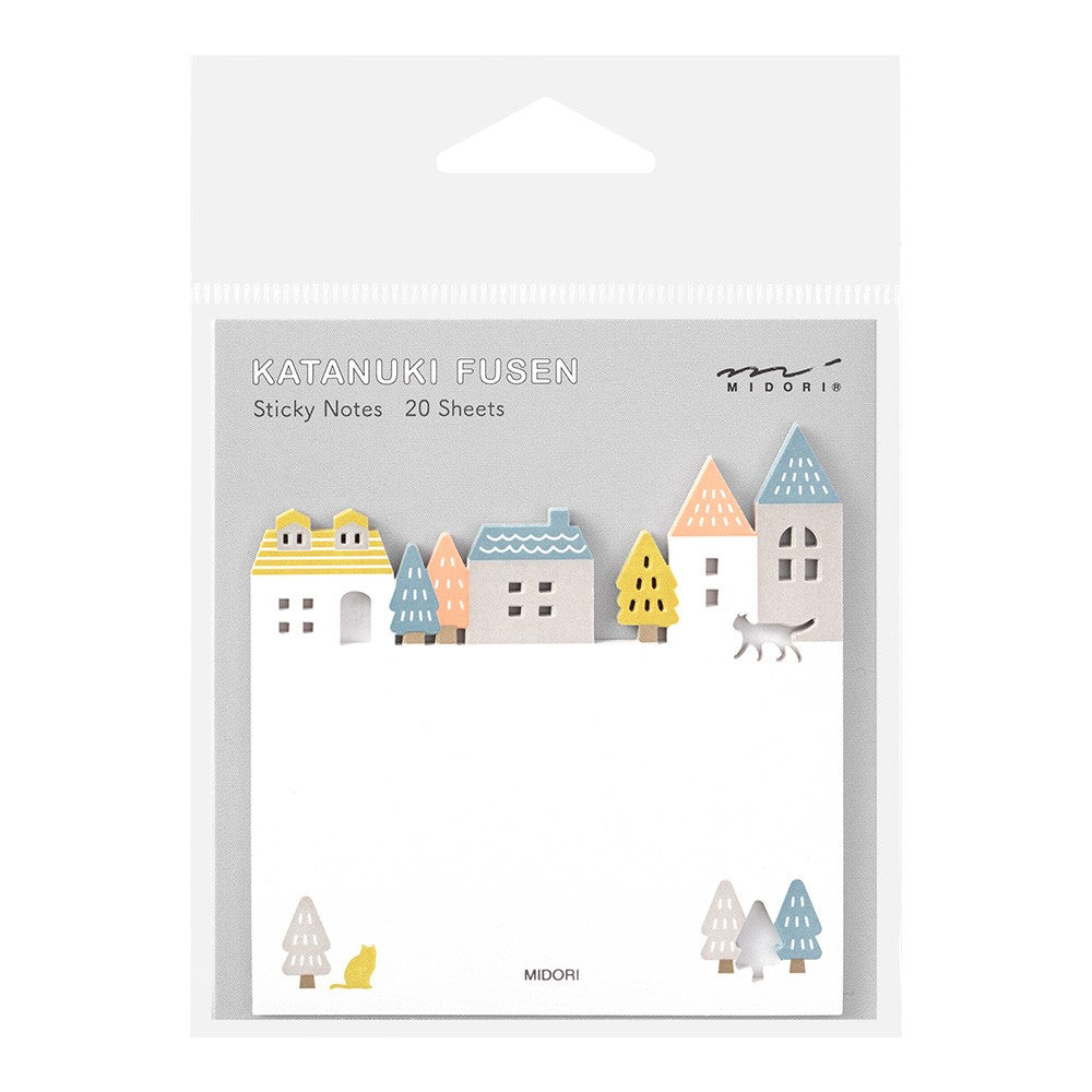 Midori Katanuki Fusen Sticky Notes City