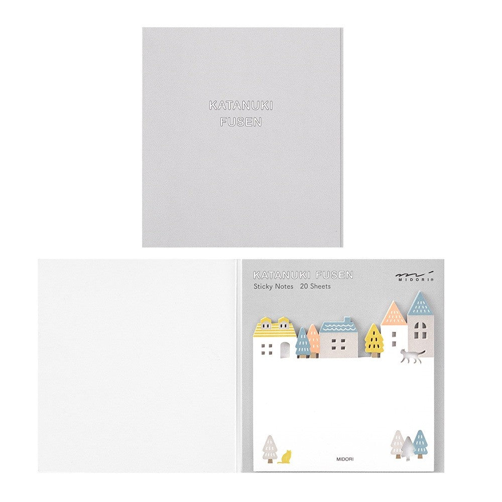 Midori Katanuki Fusen Sticky Notes City