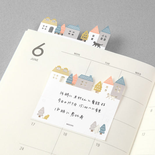 Midori Katanuki Fusen Sticky Notes City