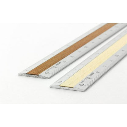 Midori 15cm Silver Ruler - Light Brown Wood
