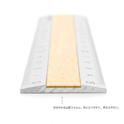 Midori 15cm Silver Ruler - Light Brown Wood